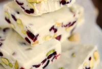 Instant 3-Minute Cranberry Pistachio Fudge