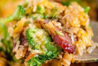 Hearty Cheesy Kielbasa and Broccoli Rice Skillet
