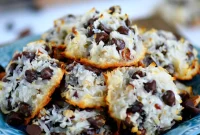 Simple Four Ingredient Coconut Almond Chocolate Cookies