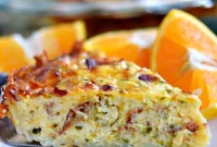Hearty Zucchini Bacon Quiche with a Golden Hash Brown Crust