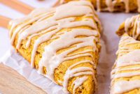 Autumn Spiced Pumpkin Scones with Maple Drizzle