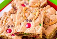 Festive Reindeer Cookie Bars