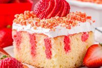 Luscious Strawberry Poke Cake