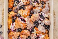 Luscious Blueberry Croissant French Toast Bake
