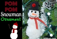 DIY Fluffy Pom Pom Snowman Ornament