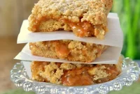Autumn Apple Caramel Crumble Bars