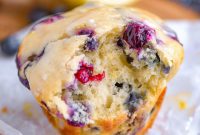 Zesty Lemon Blueberry Muffins with Cream Cheese Swirl