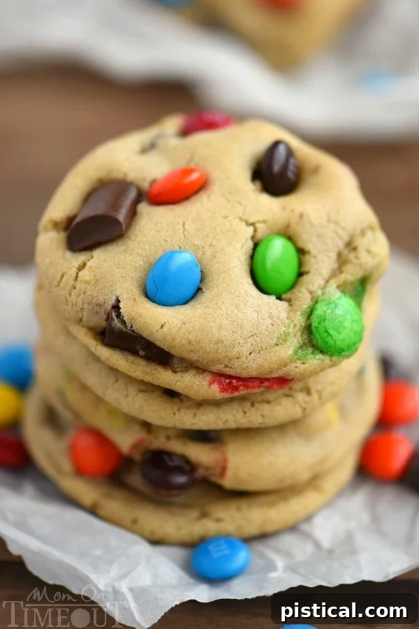 Bakery-style M&M's and chocolate chunk cookies, soft, chewy, and irresistible. A perfect homemade dessert recipe.