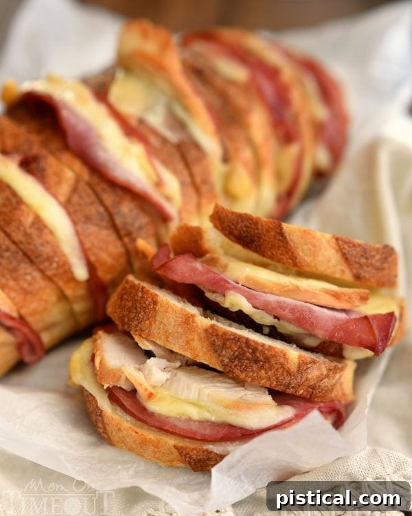 Irresistible chicken cordon bleu pull apart sandwich, perfect for gatherings