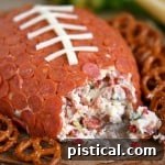 Pepperoni Pizza Football Cheese Ball