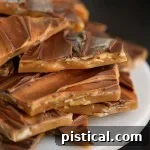 A small image showing prepared Butterscotch Almond Toffee, often used as a recipe thumbnail