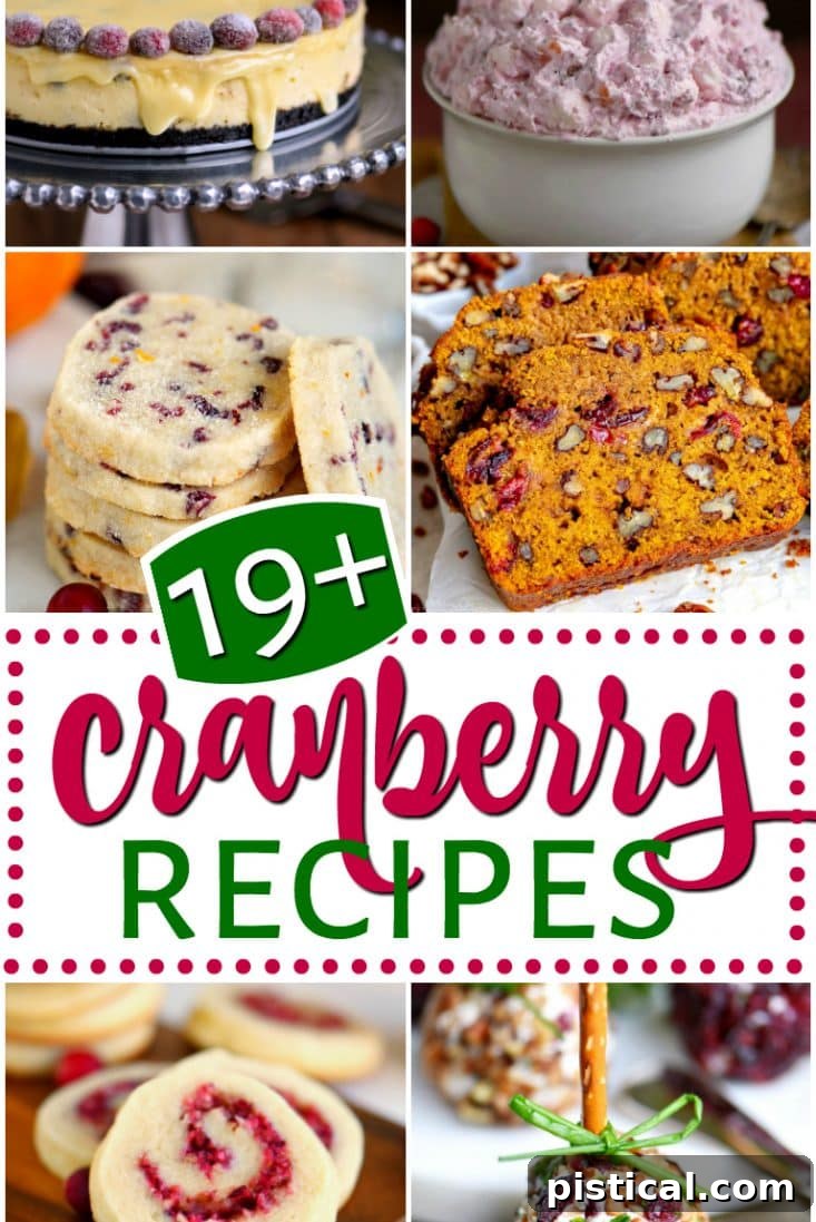 A vibrant display of various cranberry dishes, showcasing the festive appeal of fresh cranberries in diverse culinary creations for the holidays.