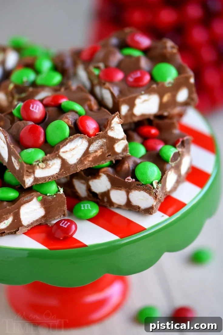 Close-up of the melted chocolate, butterscotch, and peanut butter mixture for M&M's Marshmallow Dream Bars, a heavenly combination.
