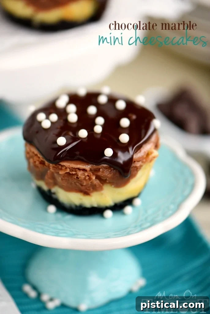mini cheesecake recipe with topping on cupcake pedestal