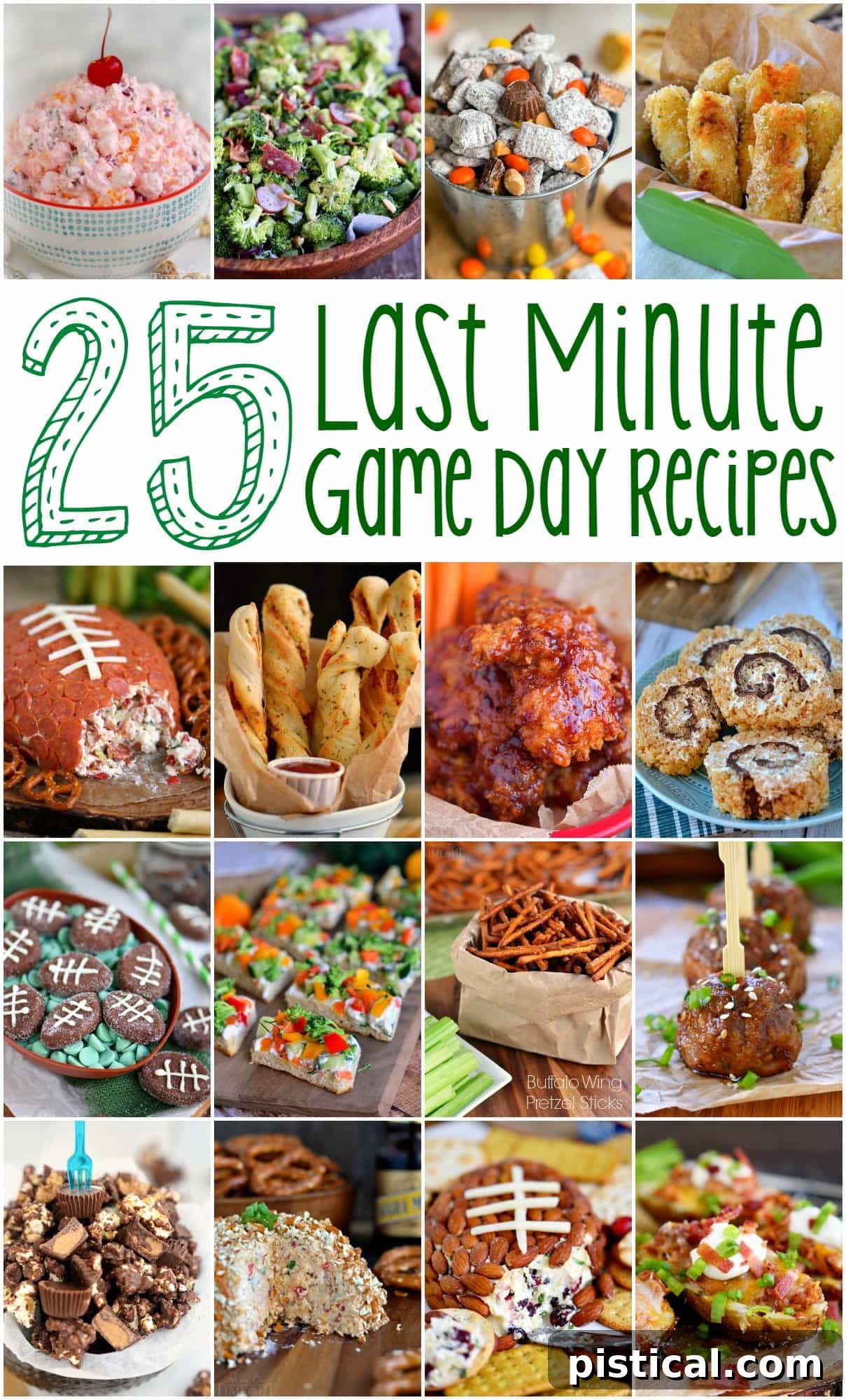 25 Game Day Crunch-Time Recipes 2 29 Last Minute Game Day Recipes that require minimal ingredients and time! Sweets, savory, snacks - you'll find it all here!