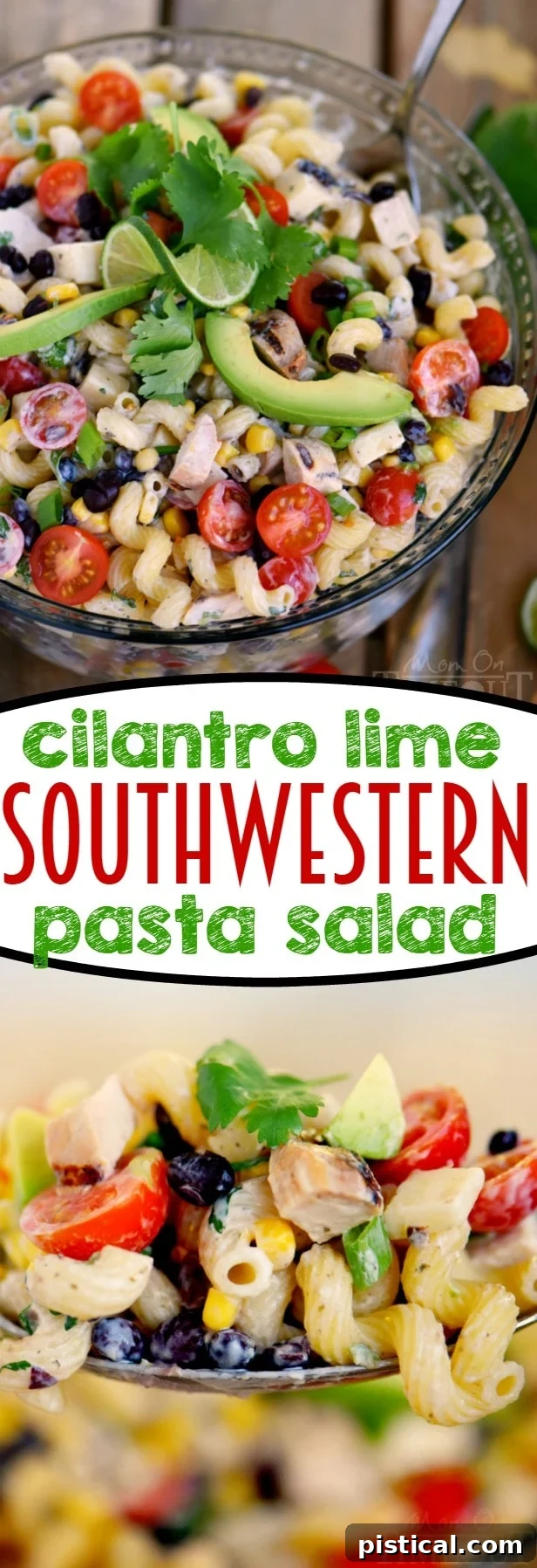 Creamy Cilantro Lime Southwestern Pasta Salad is perfect for any occasion.