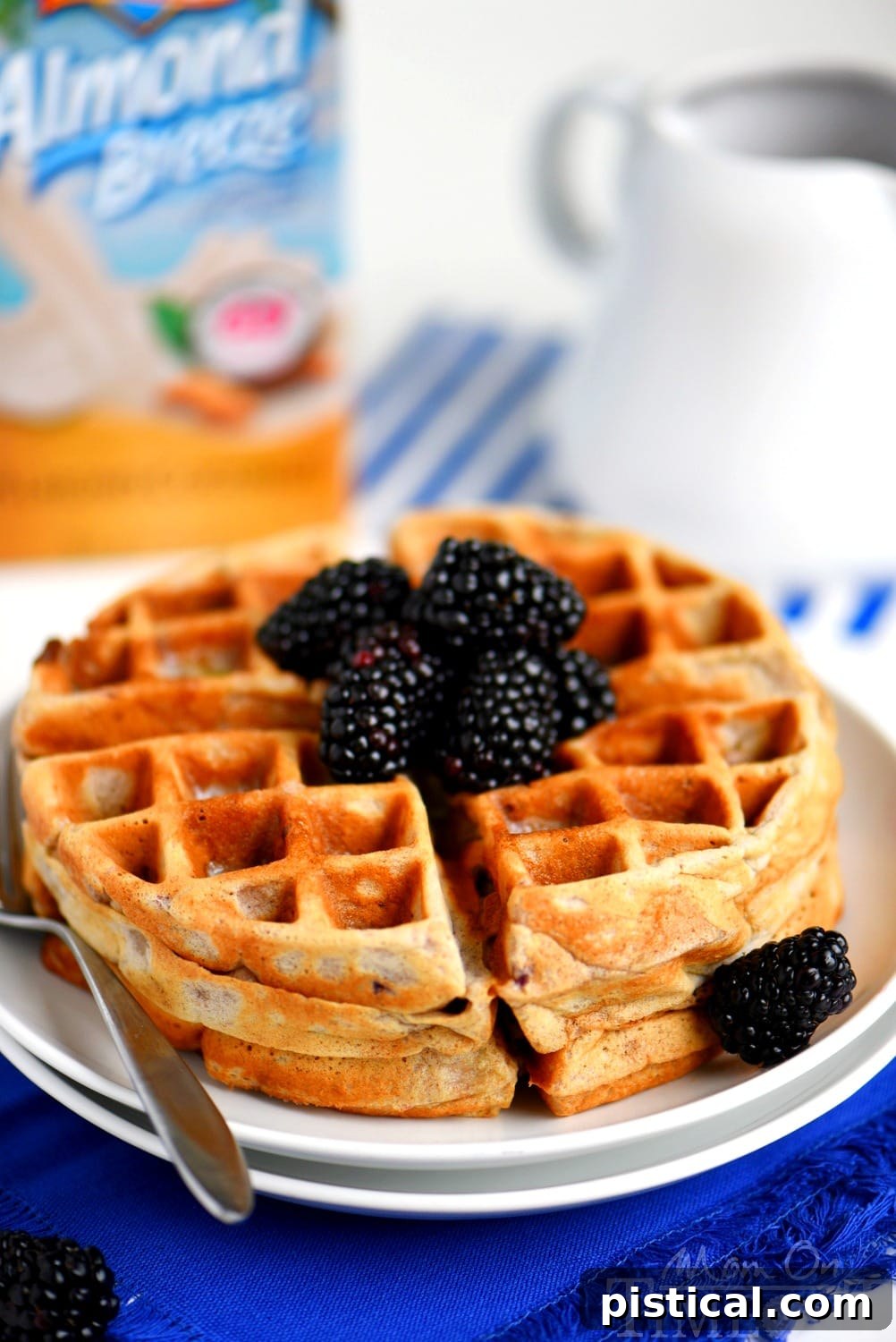 Effortless Overnight Blackberry Yeast Waffles 4 Better-for-you Overnight Blackberry Yeast Waffles with blackberry syrup - breakfast has never looked so good! Five minutes of work the night before delivers the most amazingly delicious waffles the next morning!