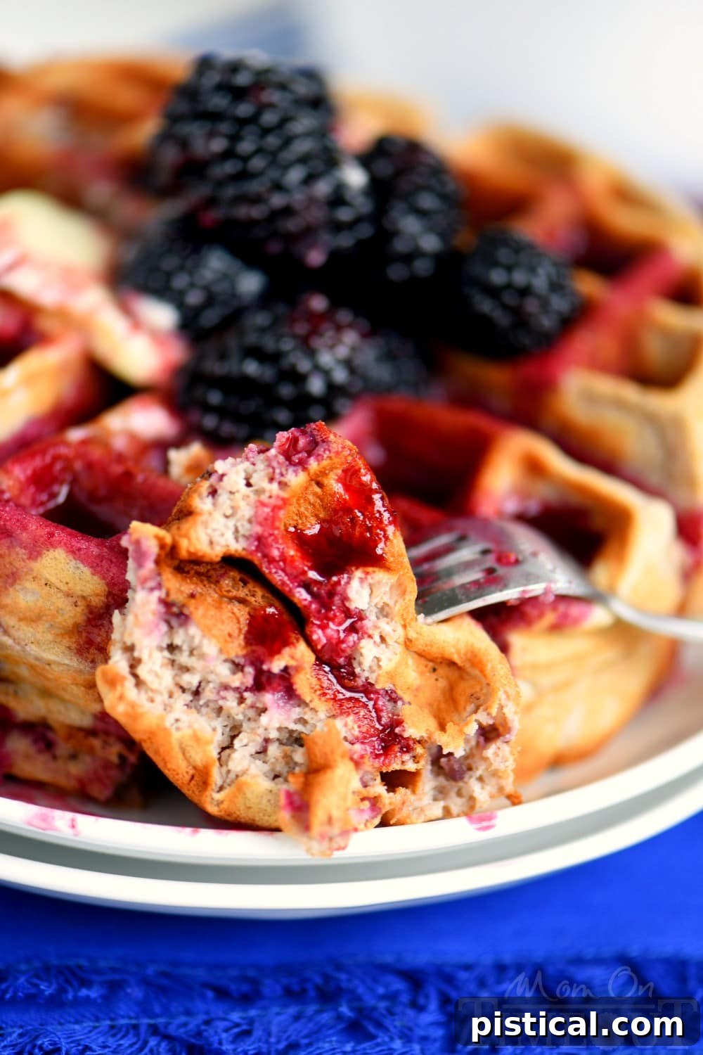 Effortless Overnight Blackberry Yeast Waffles 6 overnight-blackberry-yeast-waffles-blackberry-syrup-bite