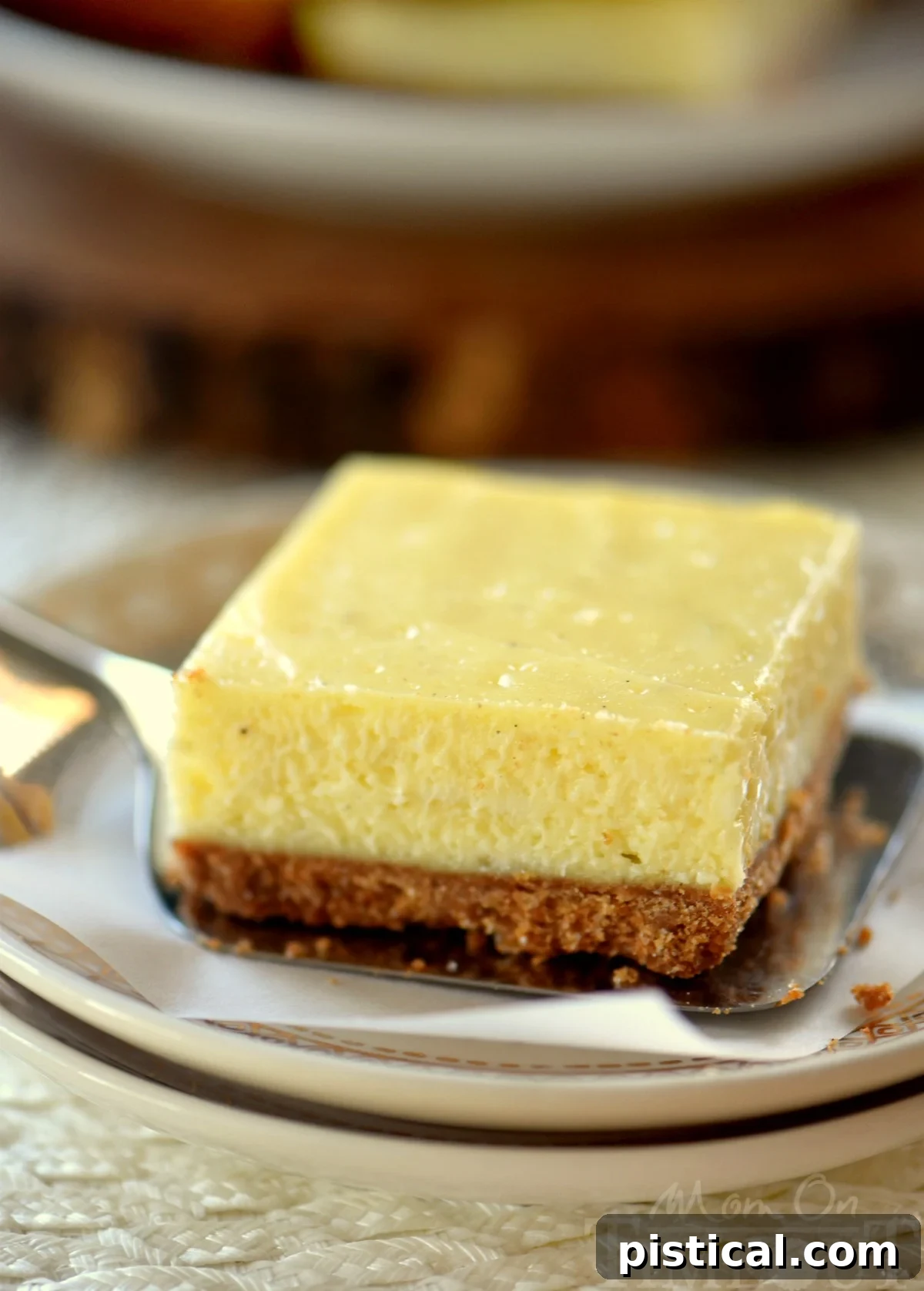 King Arthur Flour Vanilla Bean Cheesecake Bar Mix, showcasing the quality ingredients and convenience for gourmet baking at home, ideal for creating elaborate desserts.