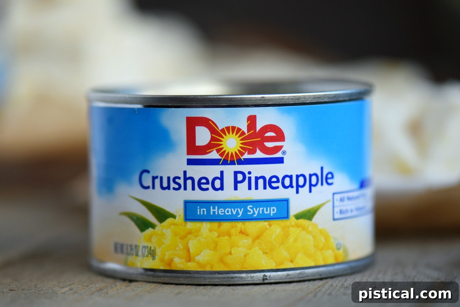 A small can of Dole crushed pineapple, the key ingredient for this perfect pineapple fudge.