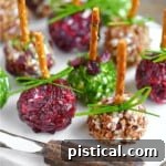 Cranberry Pecan Mini Goat Cheese Balls, close up on a platter.