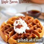 A single Pumpkin Spice Maple Bacon Waffle, golden brown and perfectly cooked.