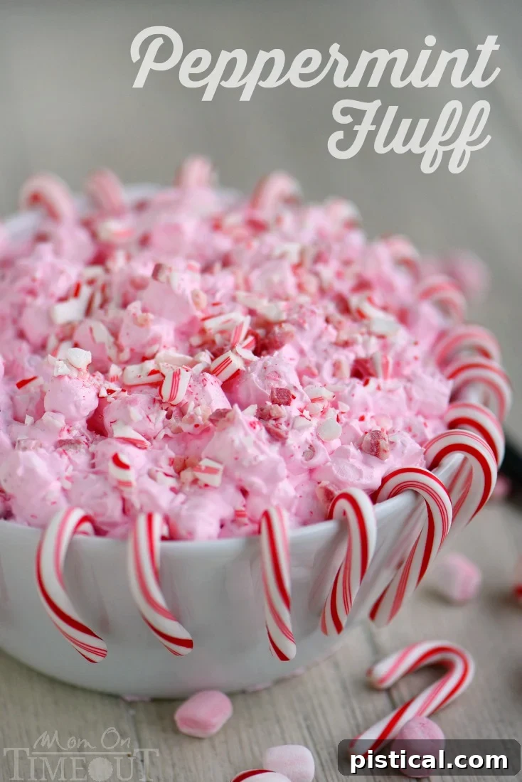 Light and airy Peppermint Fluff, a cool and refreshing holiday dessert.