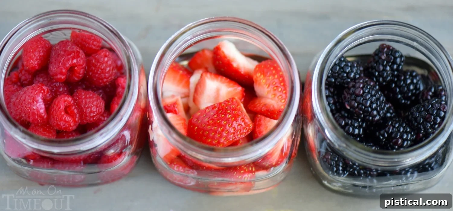 Preparing the berry simple syrup for the champagne punch, a perfect base for Easter brunch and Mother's Day celebrations.