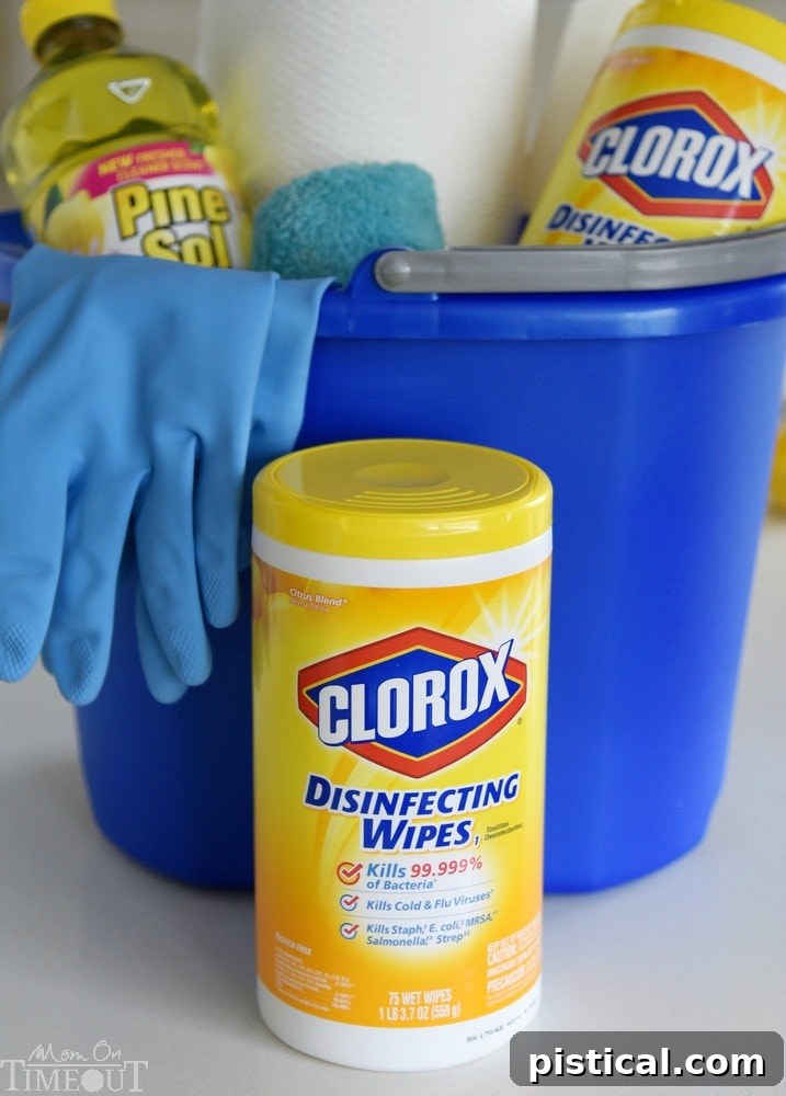 Children helping with spring cleaning using Clorox Disinfecting Wipes