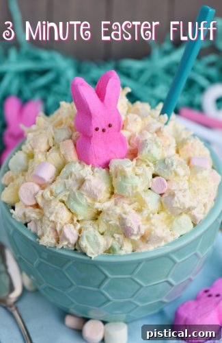 Light and airy 3-minute Easter fluff dessert, a quick and colorful sweet treat for your holiday table.