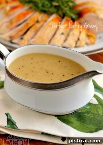 Homemade turkey gravy, rich and savory, perfect for drizzling over your Easter turkey or dinner rolls.