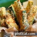 A small image of baked Parmesan zucchini fries.