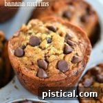 Ultimate Jumbo Banana Muffins with Gooey Chocolate and Sticky Toffee 5 Jumbo Chocolate Chip Toffee Banana Muffin, a delicious blend of ripe bananas, chocolate chips, and crunchy toffee bits.