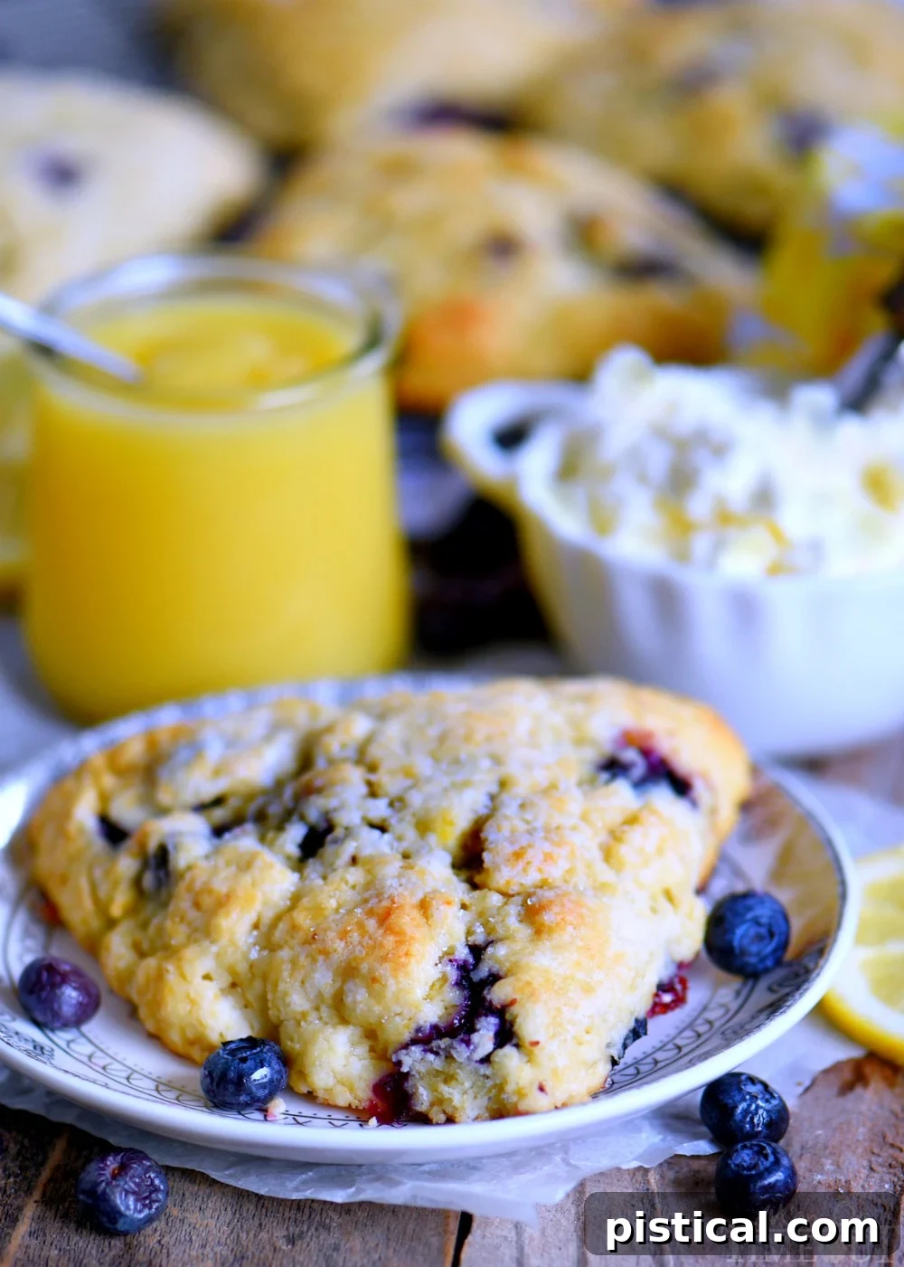 Zesty Lemon Blueberry Scones 6 Plate of easy Lemon Blueberry Scones for breakfast