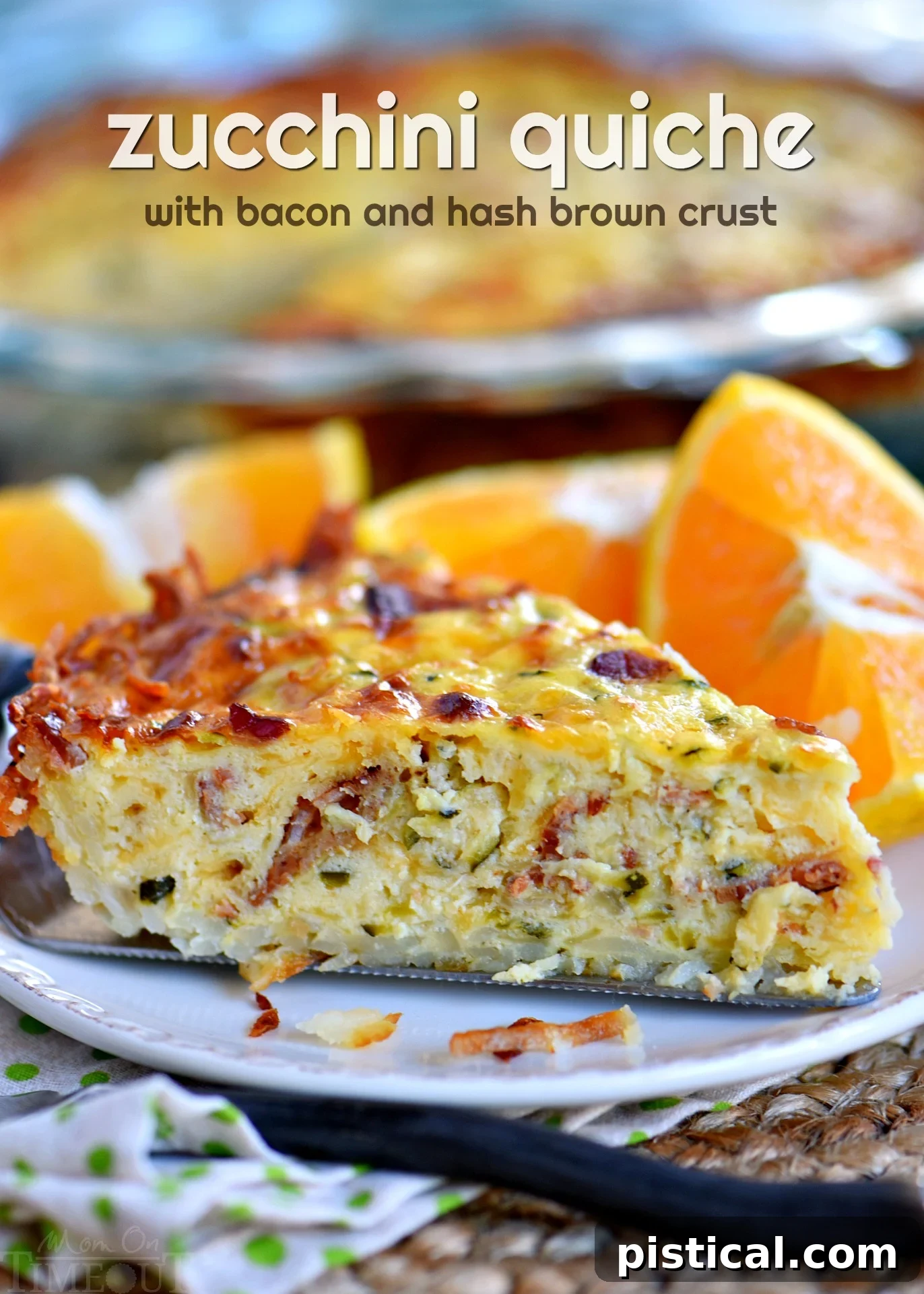 Delicious Zucchini Quiche with Bacon and Hash Brown Crust