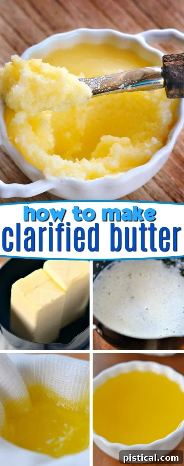 How To Make Clarified Butter. Step-by-step instructions with pictures. Super easy and a great way to eliminate dairy from butter. Perfect for Whole30 recipes. // Mom On Timeout #whole30 #recipe #butter #clarified