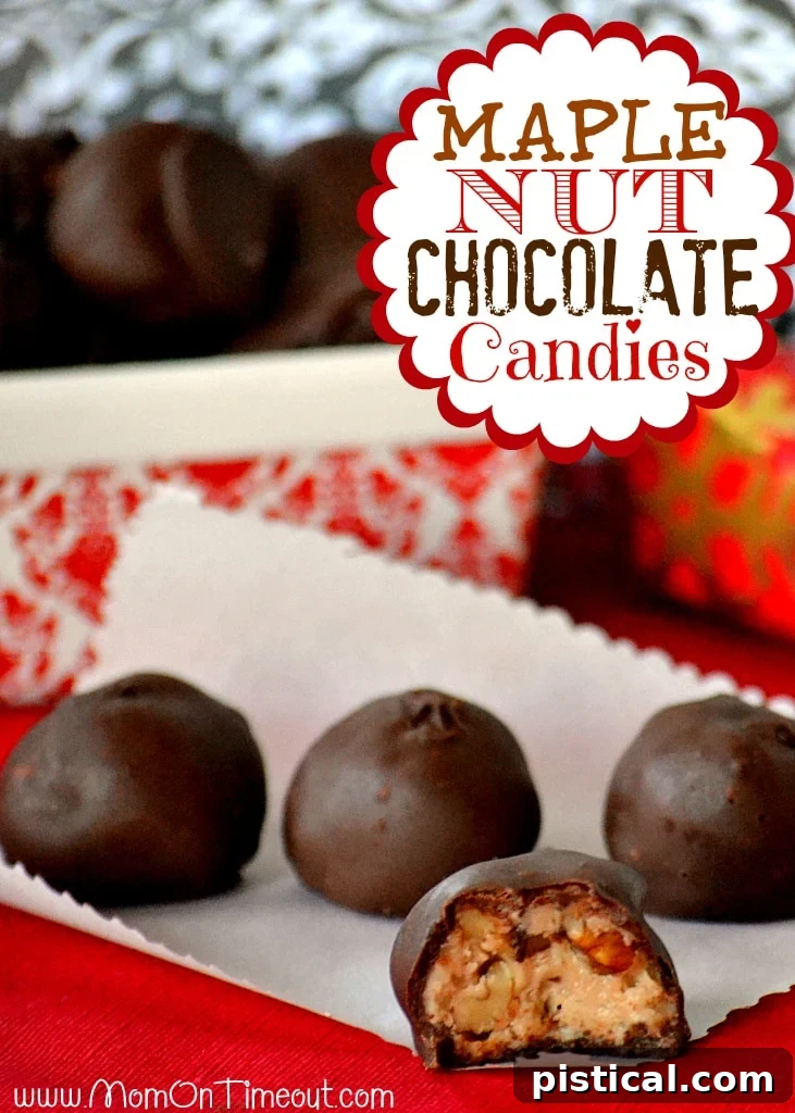 Maple Nut Chocolate Candies - Irresistible homemade treats with rich maple flavor, crunchy nuts, and a dark chocolate shell.
