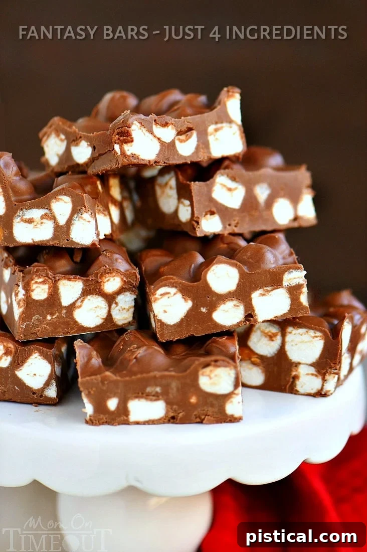 Serving suggestion for delectable Fantasy Bars Sliced Fantasy Bars arranged beautifully on a serving platter, ready to be enjoyed by friends and family.