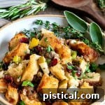 Sausage Stuffing with Cranberries and Apple