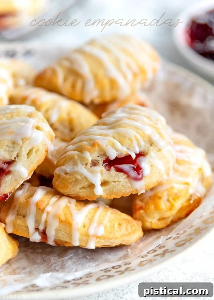 Delicious cookie empanadas with sweet jam filling, ready for holiday celebrations