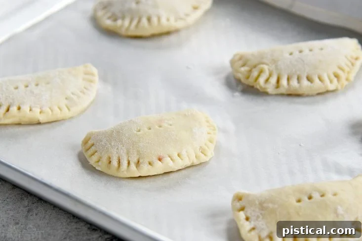 Golden-brown cookie empanadas fresh out of the oven, cooling on a rack