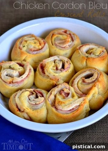 Chicken Cordon Bleu Crescent Rolls, an easy dinner ready in 20 minutes with a handful of ingredients.