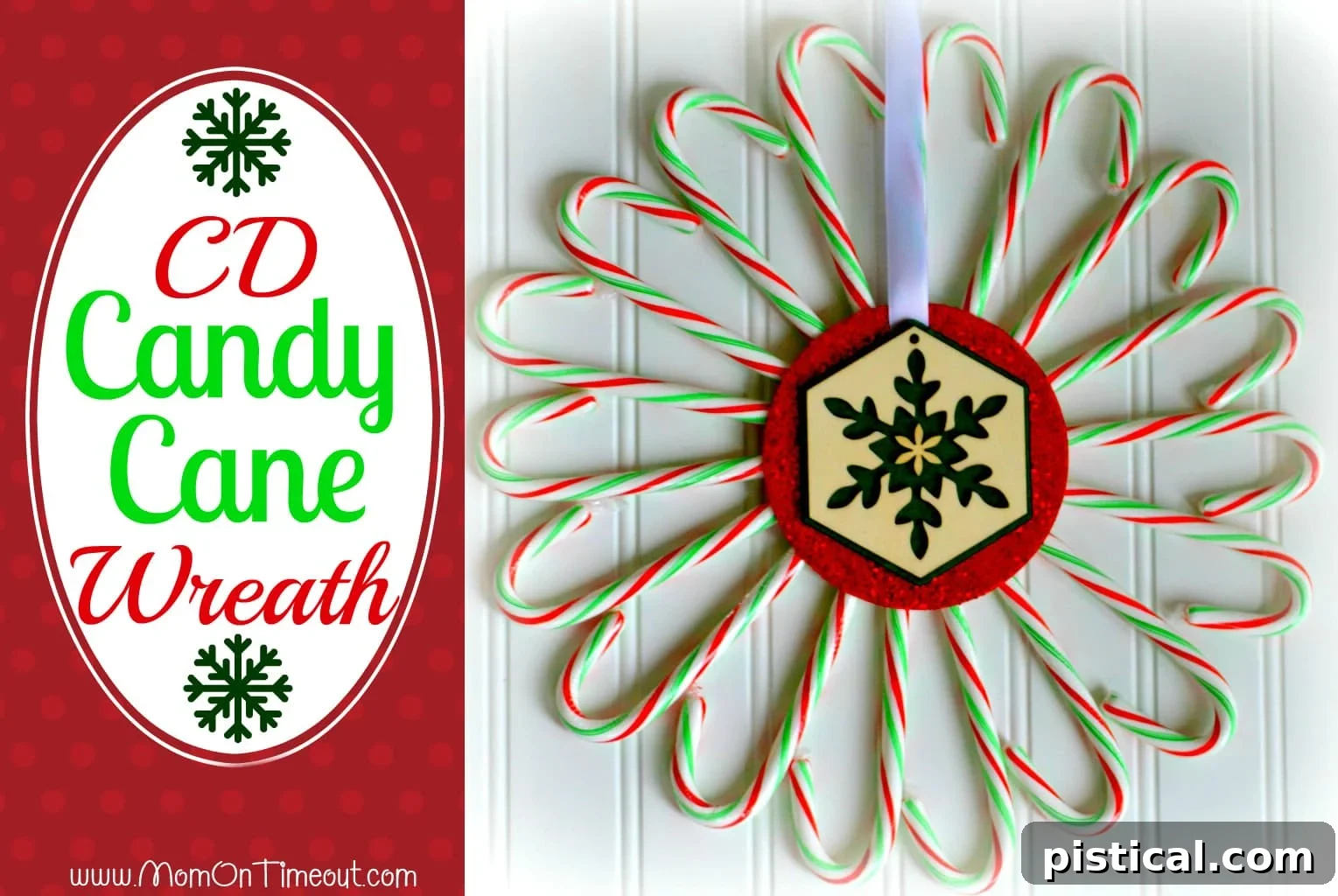 A festive Candy Cane Christmas Wreath, handcrafted and ready to adorn a home.