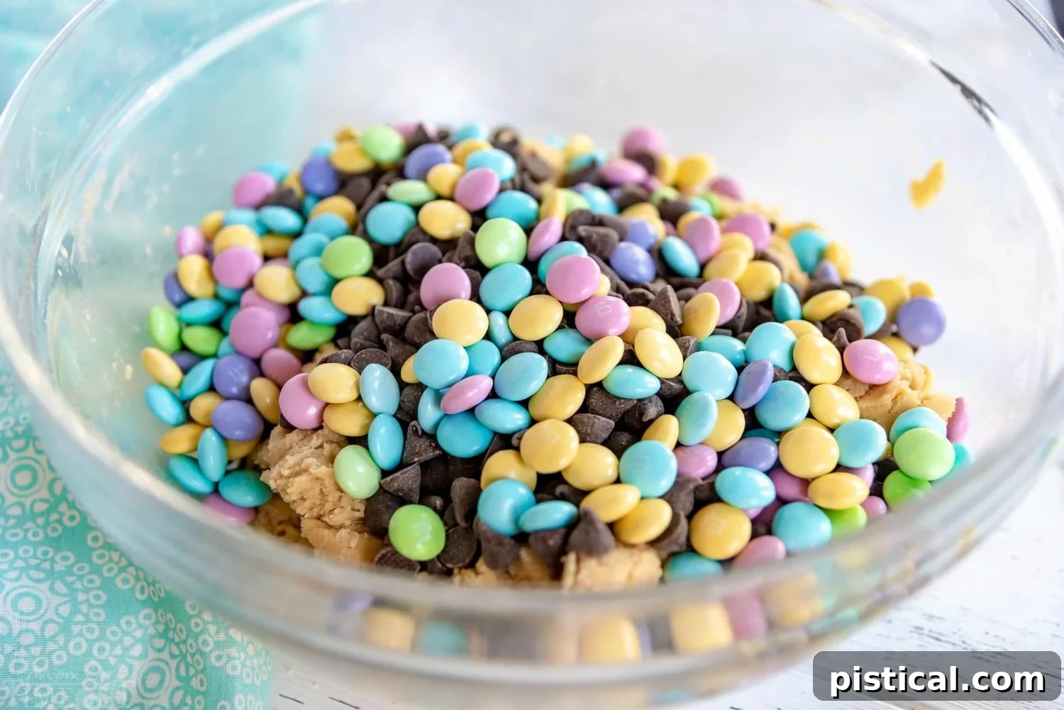 chocolate-chip-cookies-ingredients-in-bowl - Baking ingredients for chocolate chip cookies, including flour, sugar, and chocolate chips, in mixing bowls.