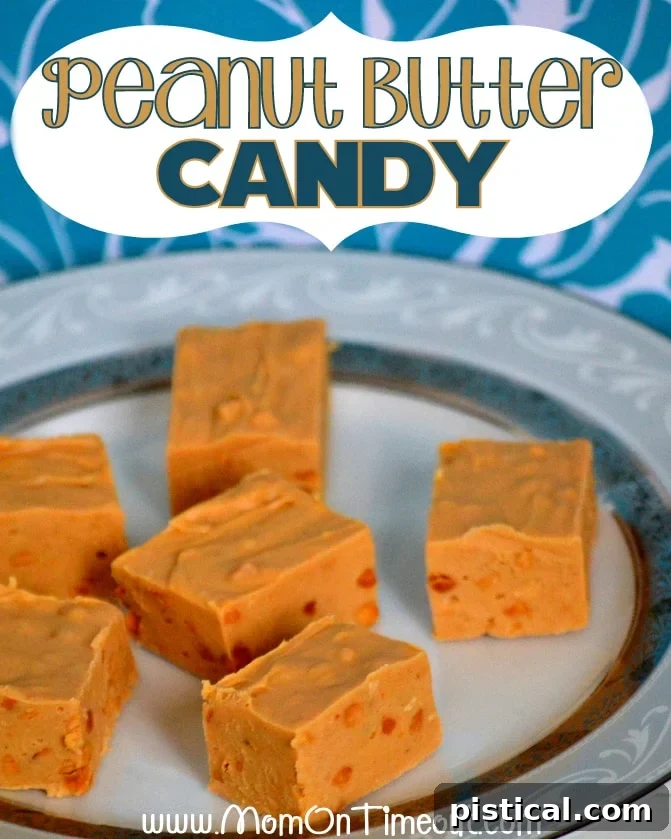 Homemade Peanut Butter Candy squares, a quick and delicious 3-ingredient recipe that peanut butter enthusiasts will adore. Perfect for a simple sweet treat.