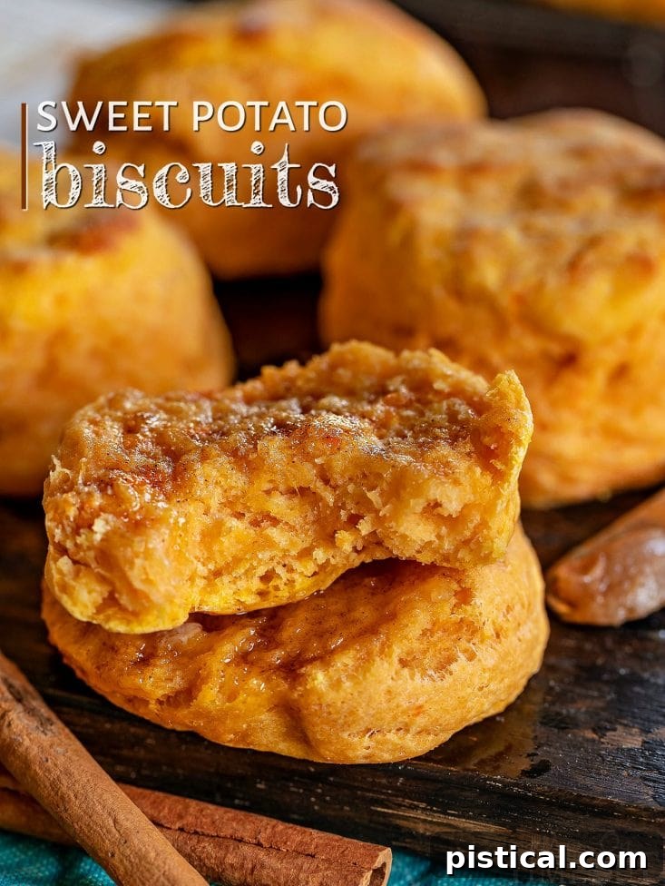 Fluffy Sweet Potato Biscuits, a perfect Southern side dish for Thanksgiving and Christmas.