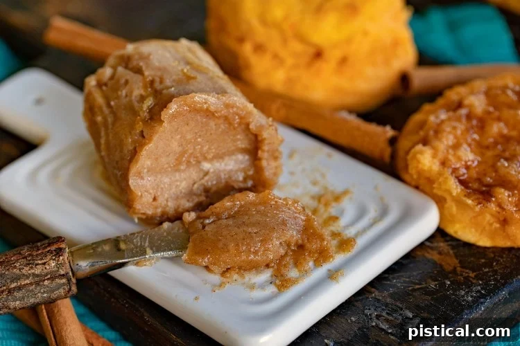 Brown Sugar Cinnamon Butter in a butter dish with a knife
