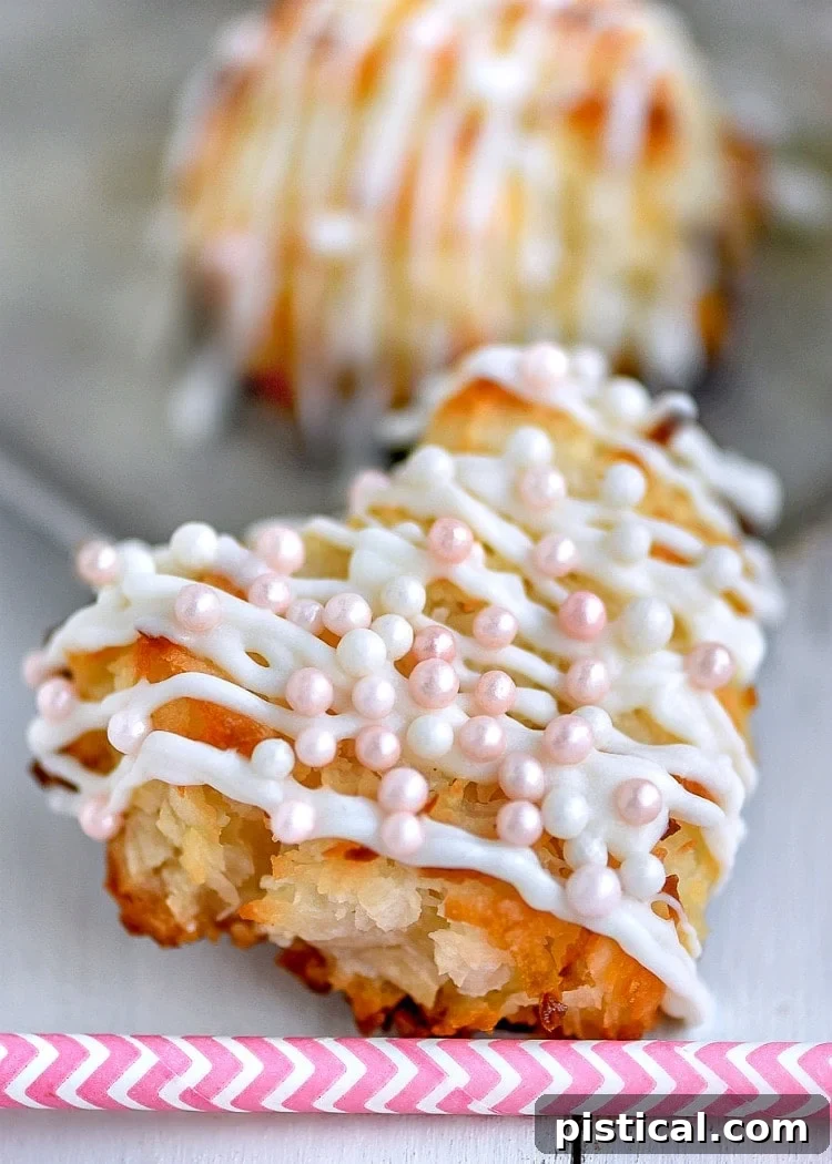 Heart-shaped Valentine's Day coconut macaroons for a romantic dessert