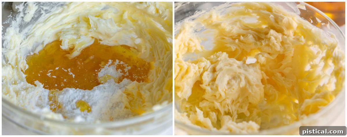 Irresistible Honey Butter 3 honey butter ingredients in bowl mixed together