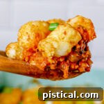 Taco Tater Tot Casserole in a serving bowl